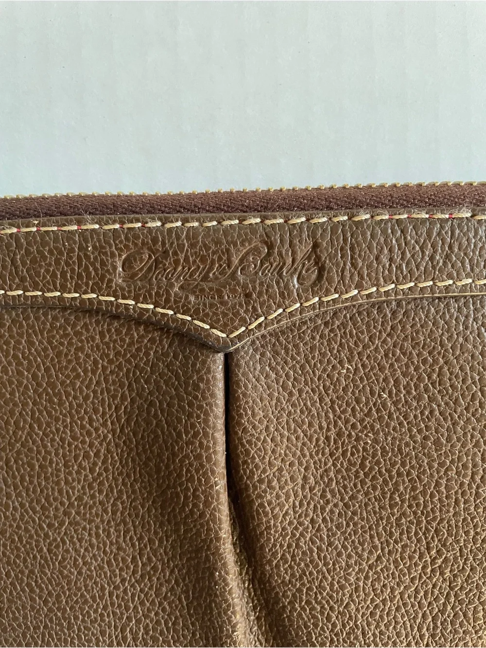 Dooney & Bourke Brown Leather Wristlet Pouch